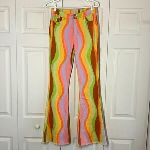 Judith March Multi-Color Flared Leg Jeans